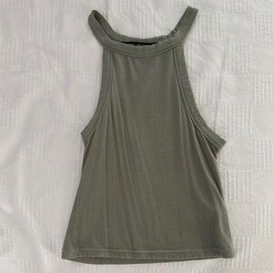 Women’s Olive Green Sleeveless Ribbed Top